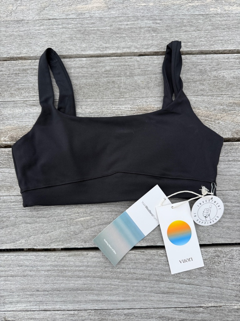 Vuori AllTheForm Women's BlissBlend Form sports Bra size XS black NWT - Picture 2 of 5